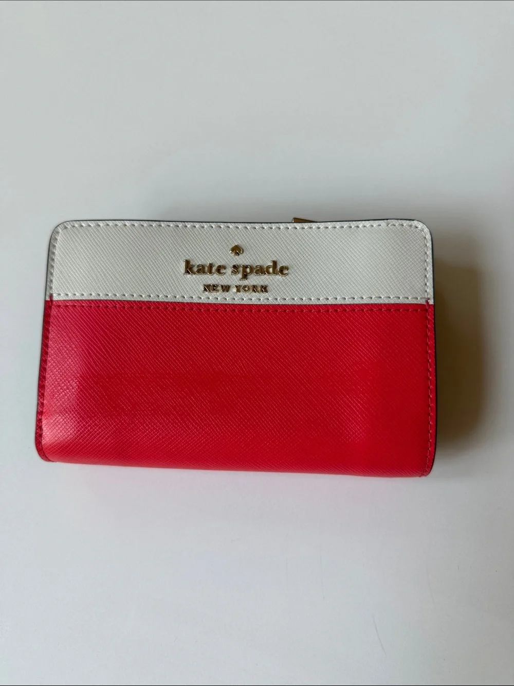 Kate Spade Staci Colorblock Saffiano Leather Medium Compact Bifold Wallet